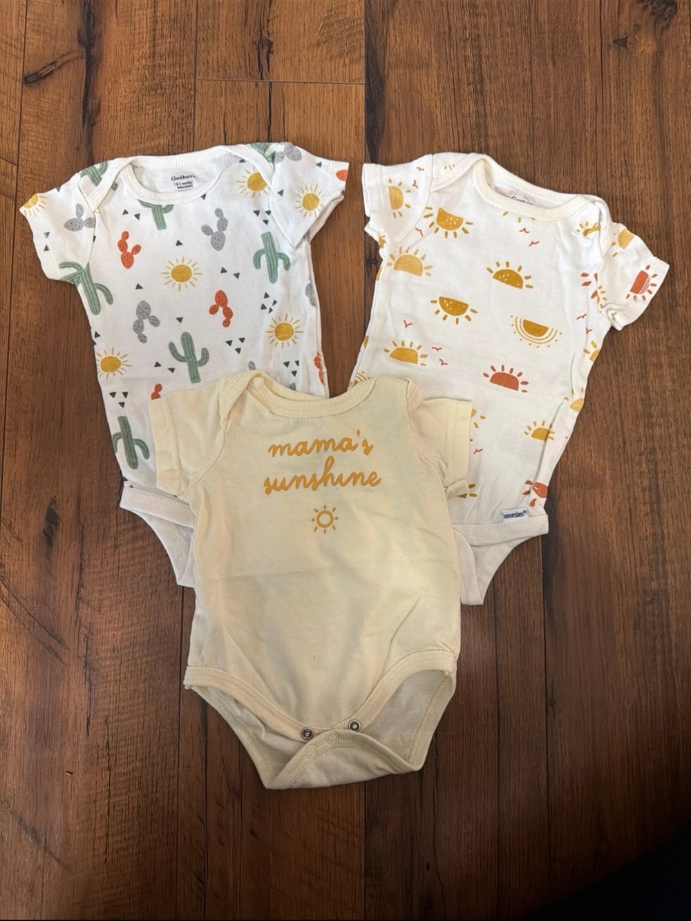 Gerber Sunshine Cactus Print Bodysuits - 3 Pack